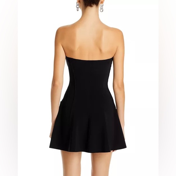 Norma Kamali Black Grace Strapless Mini Dress Size Small - Picture 3 of 13